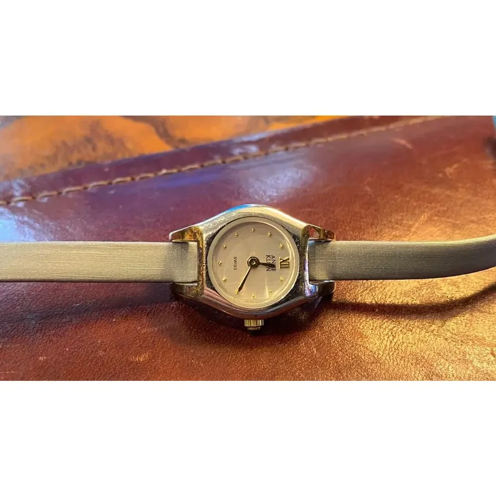 Women's Petite 17mm Anne Klein Swiss Watch, Leather Strap